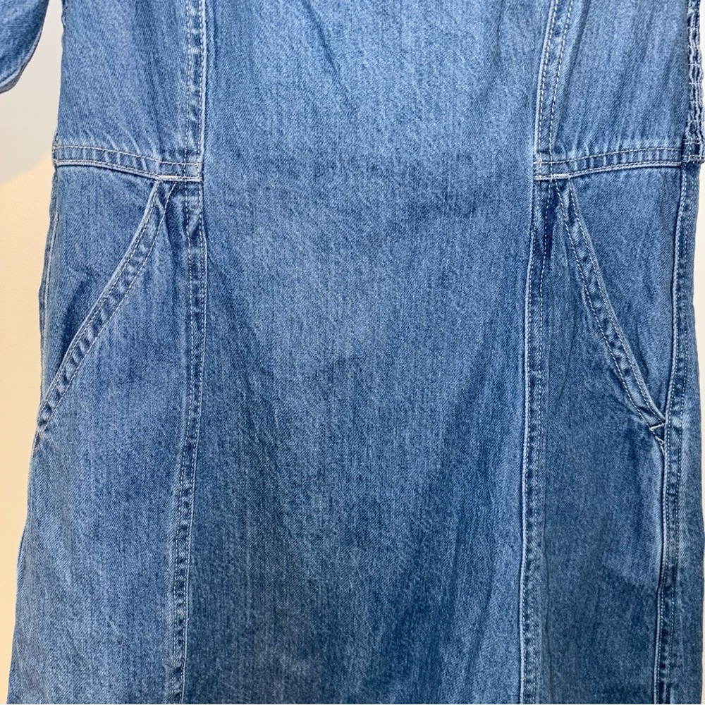 Madewell Maisie Mini Dress Square-Neck Denim Fennwood Wash Size 2 - Picture 5 of 12